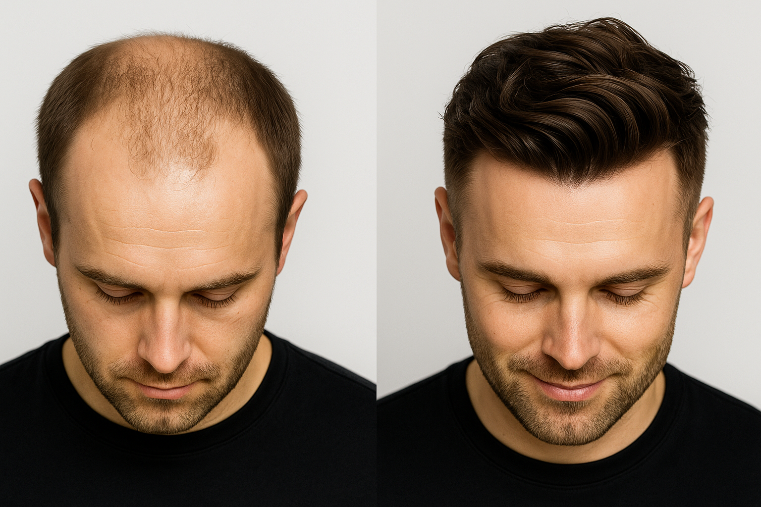Vorher-Nachher Haarsystem